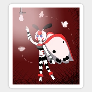 Mothwoman (red,white,and black) Sticker